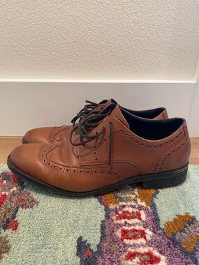 Cole Haan Grand+ Plus Men’s Wingtip Oxford Tan Leather Dress Shoes
